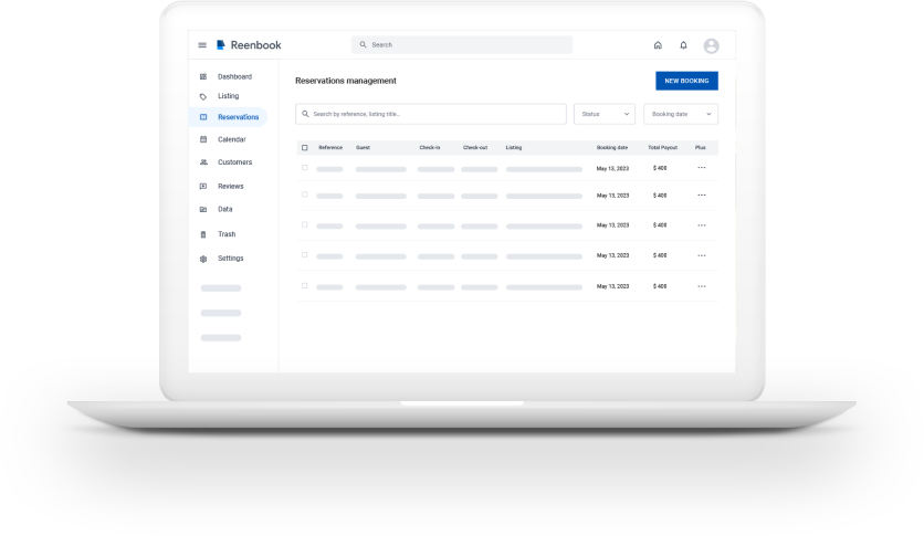 reenbook reservation management interface